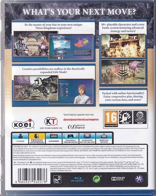 Dynasty Warriors 8 - Empires - PS4 (B Grade) (Genbrug)
